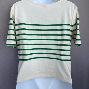 KULE The Baja Tee in Cream/Green Size S